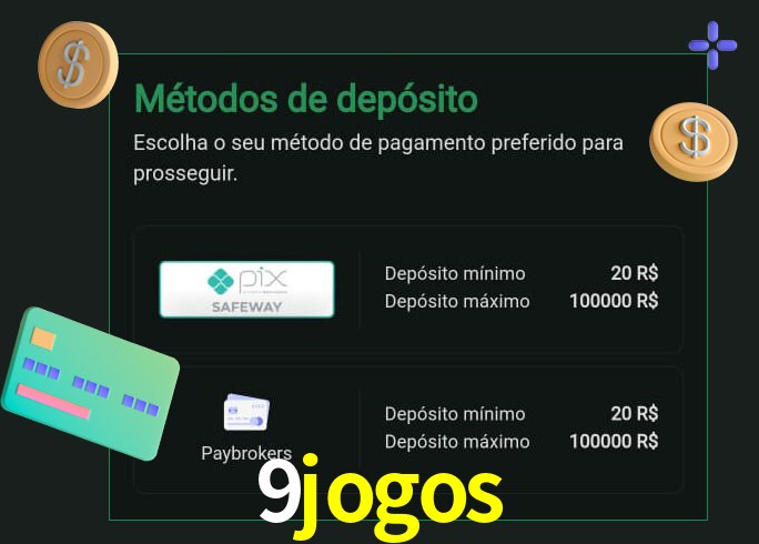 O cassino 9jogos oferece uma grande variedade de métodos de pagamento